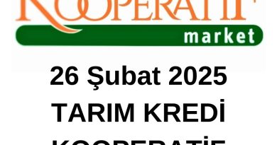26 Şubat 2025 Tarım Kredi aktüel